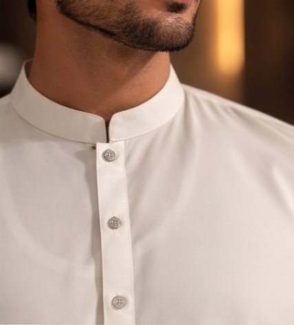 Rovaan - White Cotton Exclusive Kurta Pajama