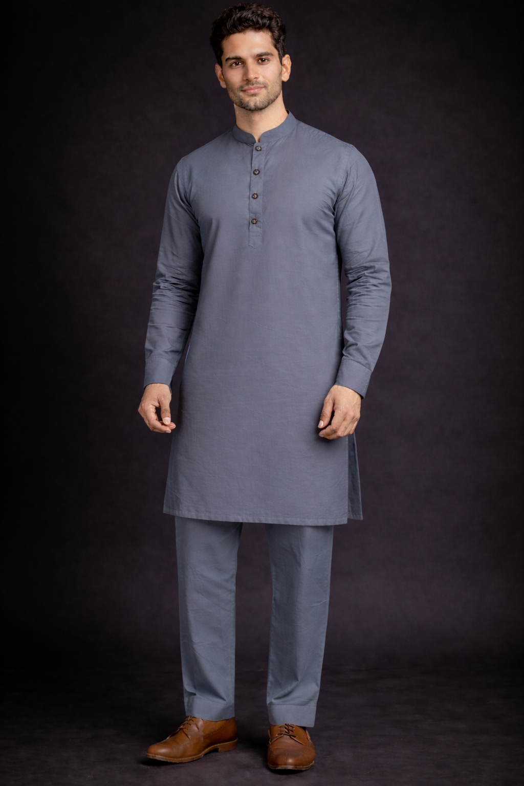 Zerwan - Slate Grey Exclusive Collection Kurta Pajama