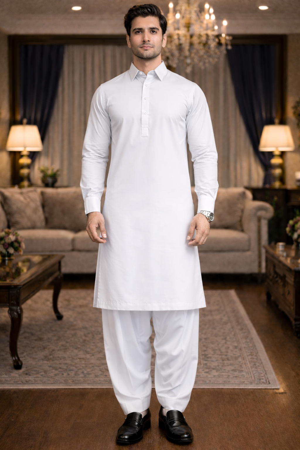 Marist - White Cotton Exclusive Kameez Shalwar